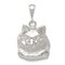 Sterling Silver Cat Charm Pendant Animal Jewelry 22mm x 19mm
